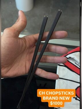 Chrome Hearts Black Chopsticks with Silver Accents